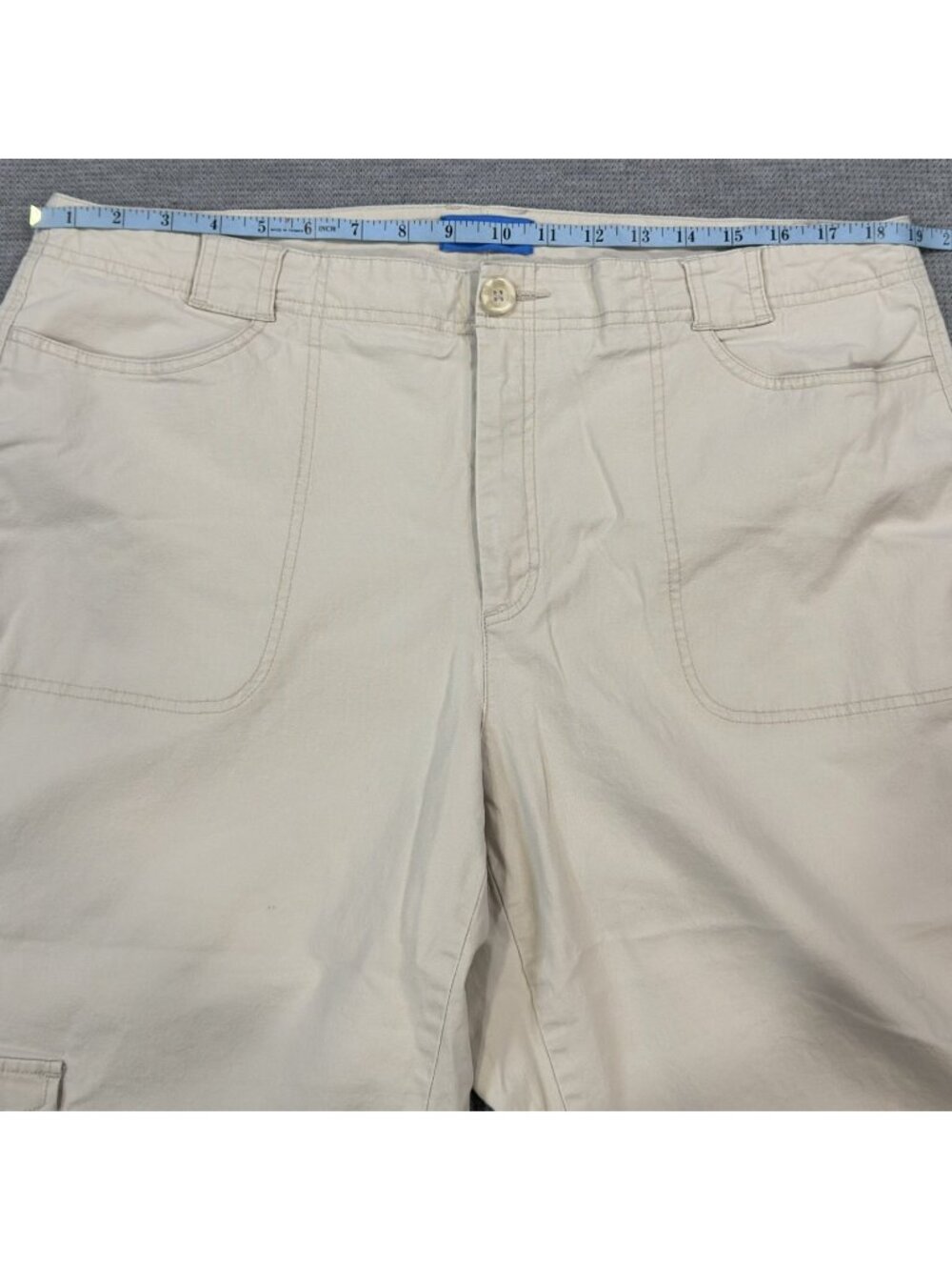 Dockers Capri Pants Women Size 18W Light Khaki High Rise Flat Front Stretch - Picture 8 of 14